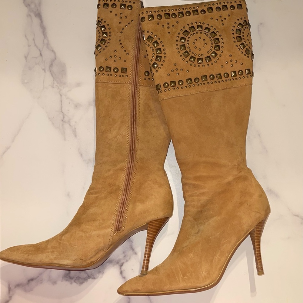 Colin Stuart studded suede boot